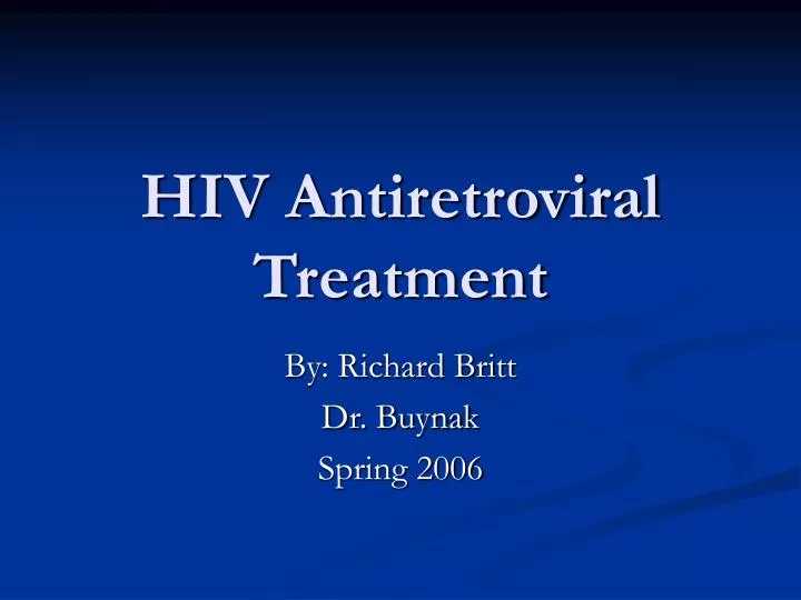 hiv antiretroviral treatment