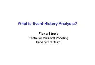 What is Event History Analysis?