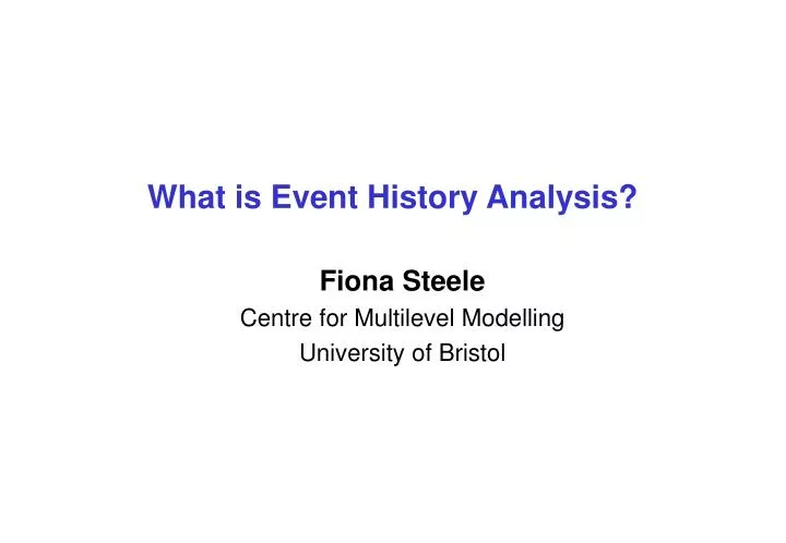 what is event history analysis