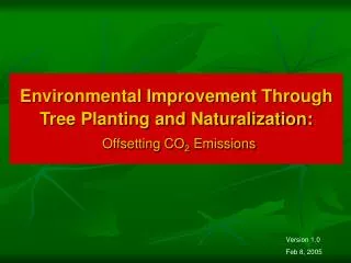 Environmental Improvement Through Tree Planting and Naturalization: Offsetting CO 2 Emissions
