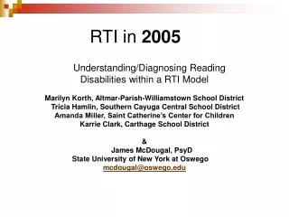 RTI in 2005