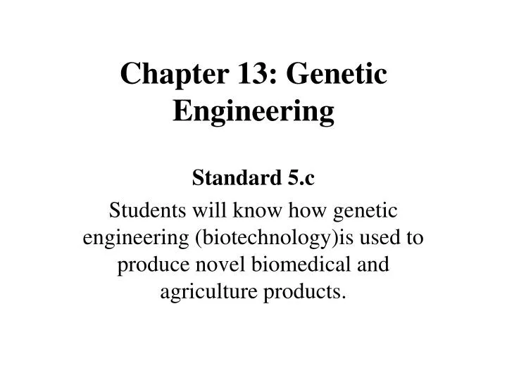 chapter 13 genetic engineering