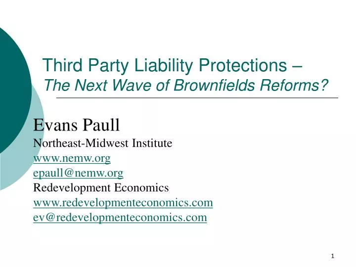 third party liability protections the next wave of brownfields reforms