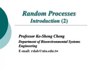 Random Processes Introduction (2)
