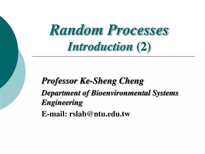 random processes introduction 2