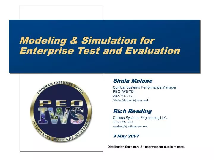 modeling simulation for enterprise test and evaluation