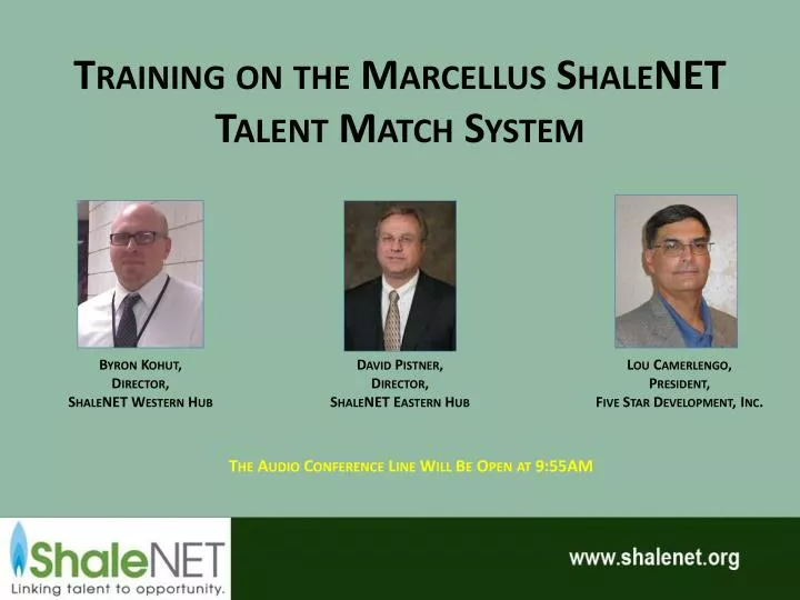 training on the marcellus shalenet talent match system
