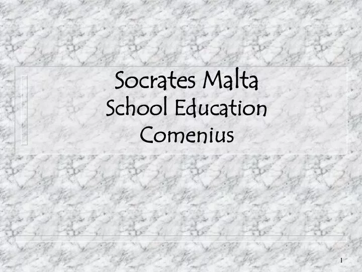 socrates malta school education comenius