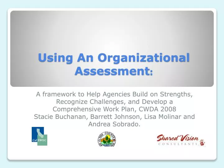 using an organizational assessment