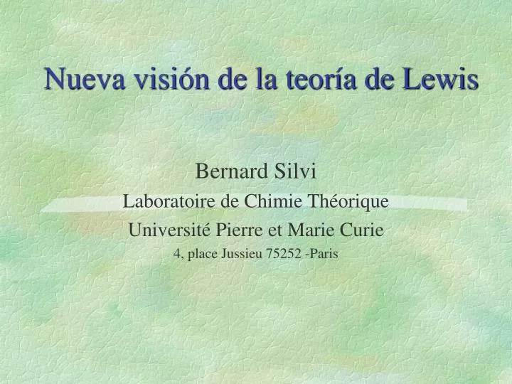 nueva visi n de la teor a de lewis