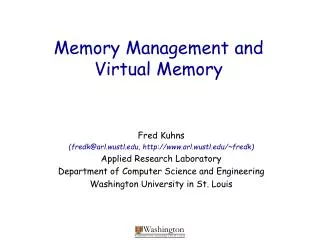 Memory Management and Virtual Memory