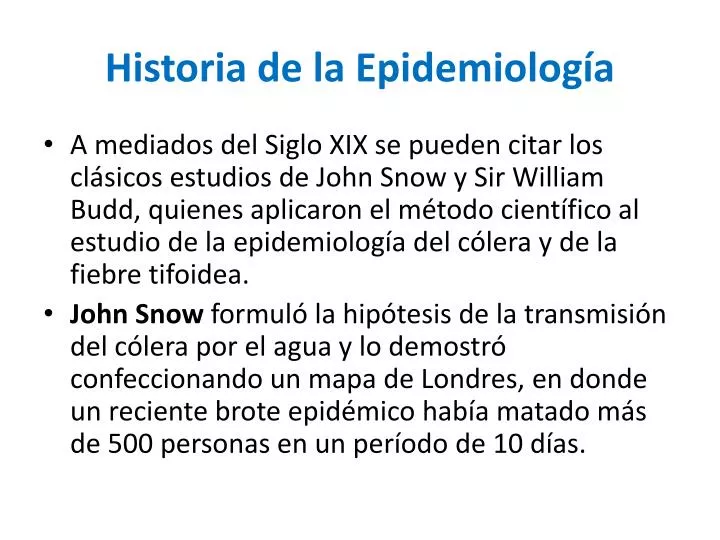 historia de la epidemiolog a