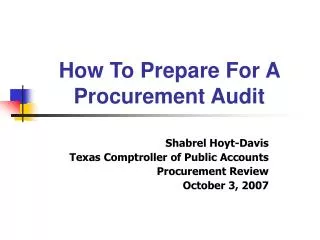 How To Prepare For A Procurement Audit