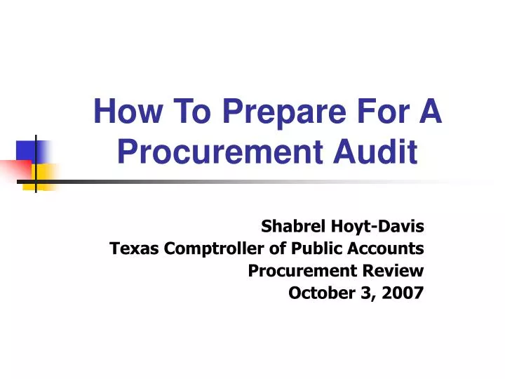 how to prepare for a procurement audit