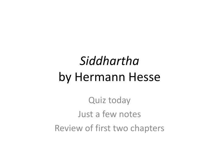 siddhartha by hermann hesse