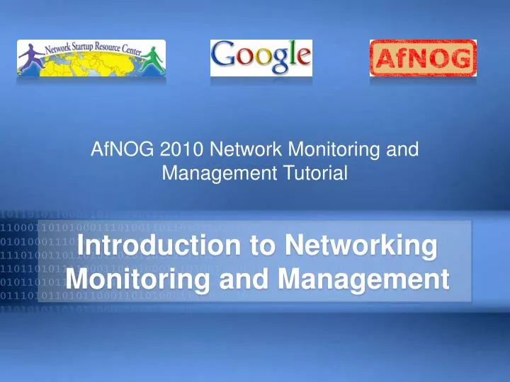 afnog 2010 network monitoring and management tutorial