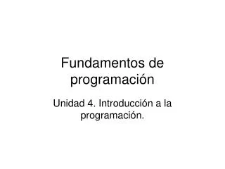 Fundamentos de programación