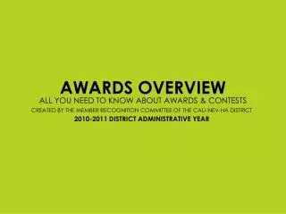 AWARDS OVERVIEW