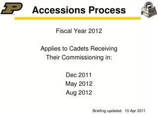 Accessions Process
