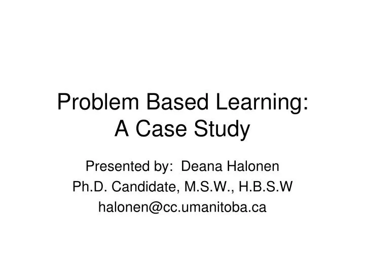 problem based learning a case study