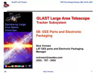 GLAST Large Area Telescope Tracker Subsystem