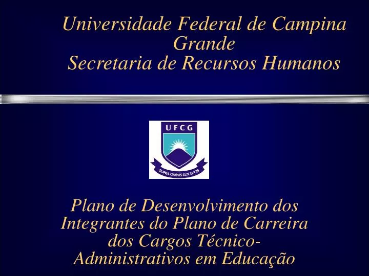 universidade federal de campina grande secretaria de recursos humanos