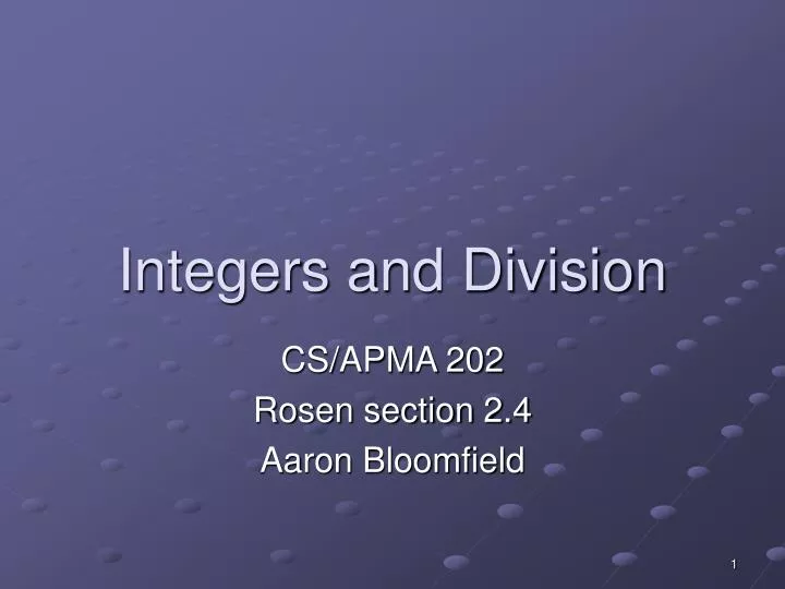 integers and division