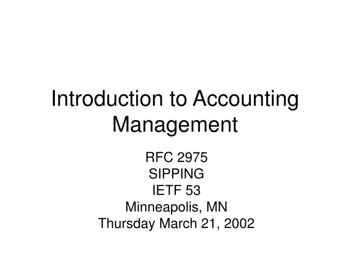 introduction to accounting management