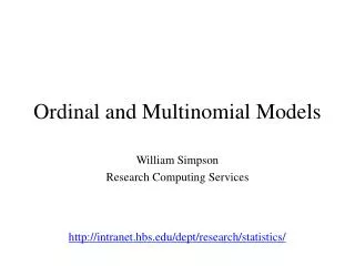 Ordinal and Multinomial Models