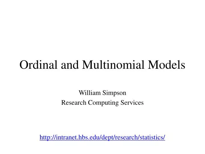 ordinal and multinomial models