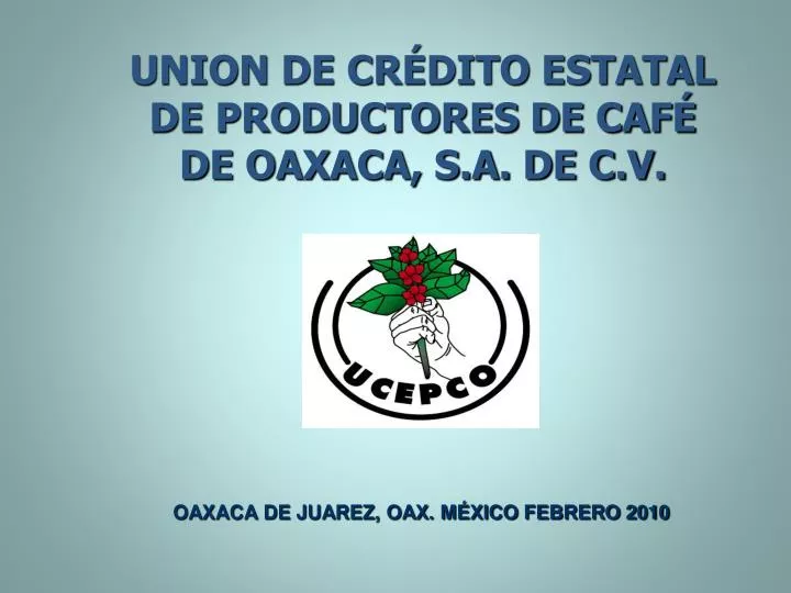 union de cr dito estatal de productores de caf de oaxaca s a de c v
