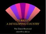TURKEY: A DEVELOPING COUNTRY - slide 1