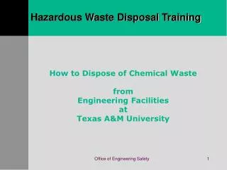 Hazardous Waste Disposal Training