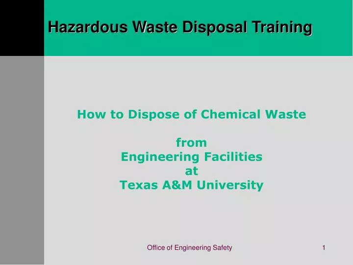 hazardous waste disposal training
