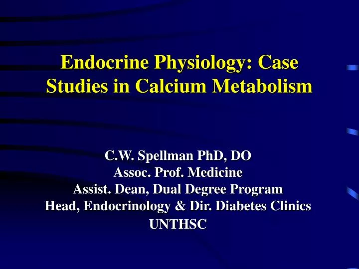 endocrine physiology case studies in calcium metabolism