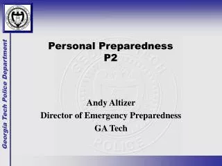 Personal Preparedness P2