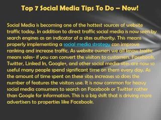 Top 7 Social Media Tips To Do – Now!