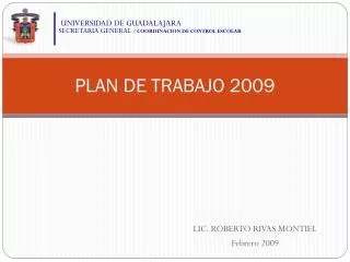 PLAN DE TRABAJO 2009