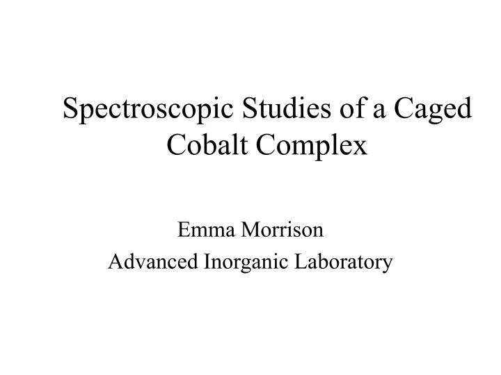 spectroscopic studies of a caged cobalt complex