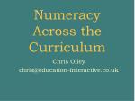 Numeracy Across the Curriculum - slide 1