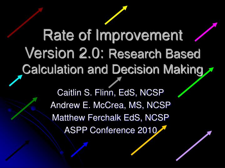 rate of improvement version 2 0 research based calculation and decision making