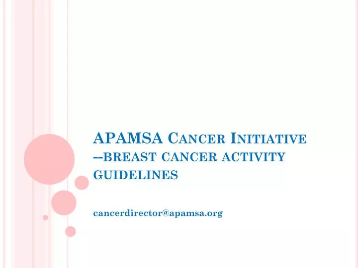 apamsa cancer initiative breast cancer activity guidelines