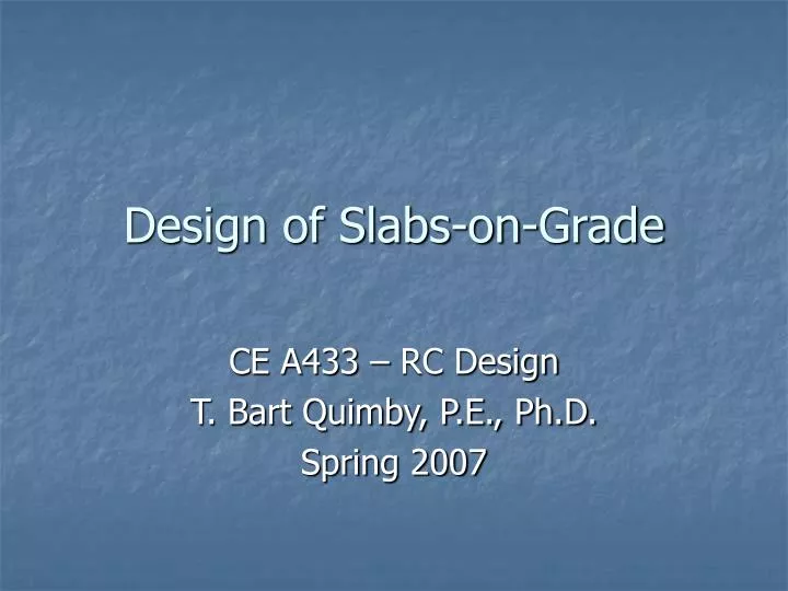 design of slabs on grade