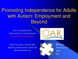 Promoting Independence for Adults with Autism: Employment and Beyond