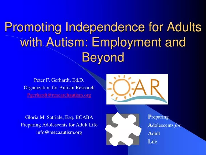 promoting independence for adults with autism employment and beyond