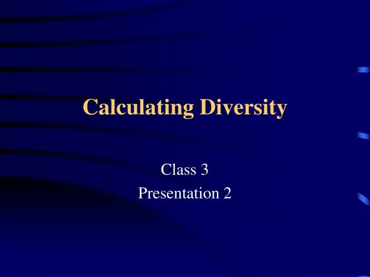 calculating diversity