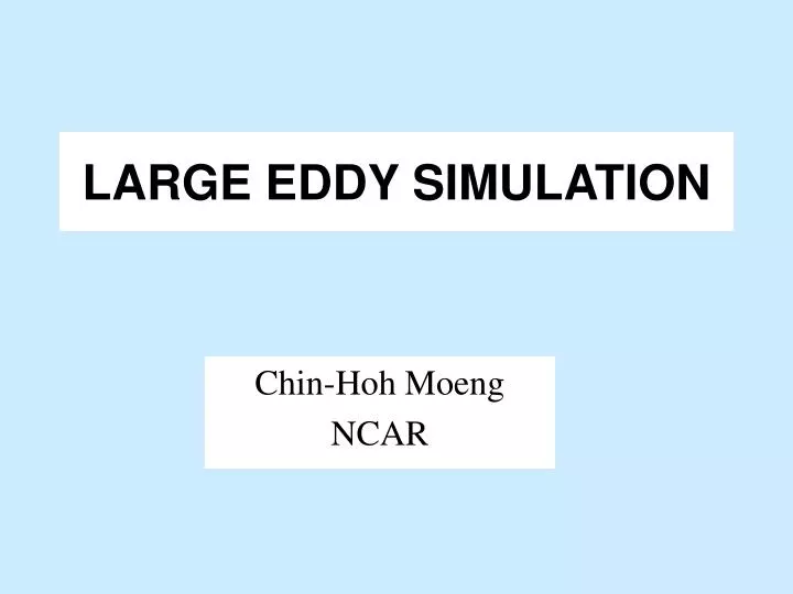 large eddy simulation