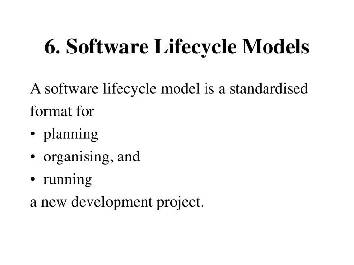 6 software lifecycle models