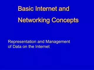 Basic Internet and Networking Concepts