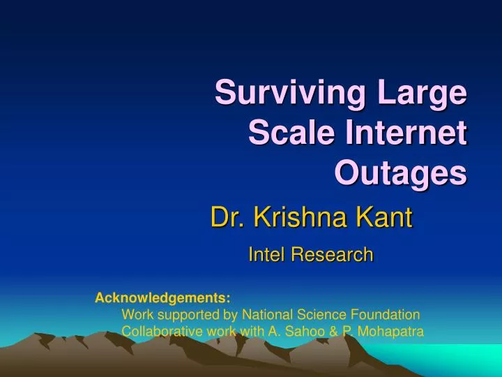 surviving large scale internet outages